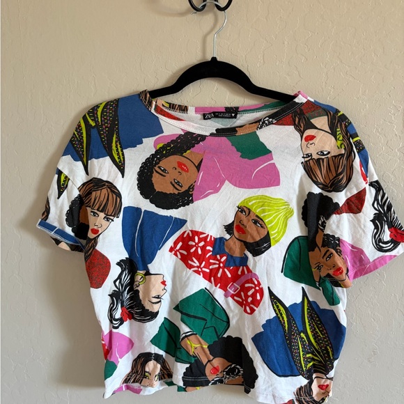 Zara Tops - Zara Multicolor Graphic Tee